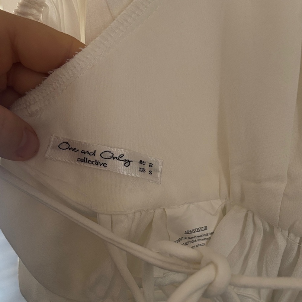Chic White Ruffled Crop Top - Picture 2 of 3